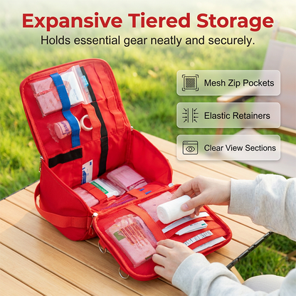 🎒 Compact Travel Medicine Bag — Lightweight 140g, Perfect for Handbags & Daypacks