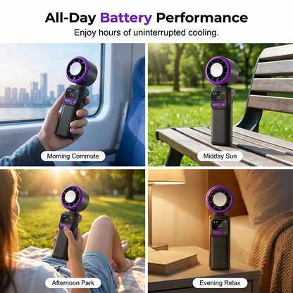 🌬️ Portable Cooling Fan – Cools Ambient Air, 199 Speed Levels, Lightweight & Foldable, Perfect for Camping, Beach or Office 🧊🔋