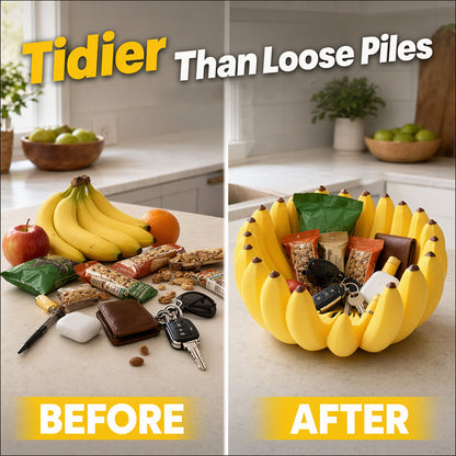 🍌 Creative Banana Shape Fruit Bowl , Cute Countertop Fruit Holder for Kitchen, Table & Home Decor