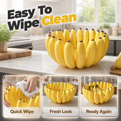 🍌 Creative Banana Shape Fruit Bowl , Cute Countertop Fruit Holder for Kitchen, Table & Home Decor
