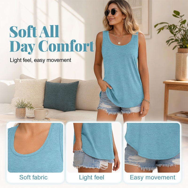 Women's Summer Sleeveless Tank Top Solid Color T-Shirt