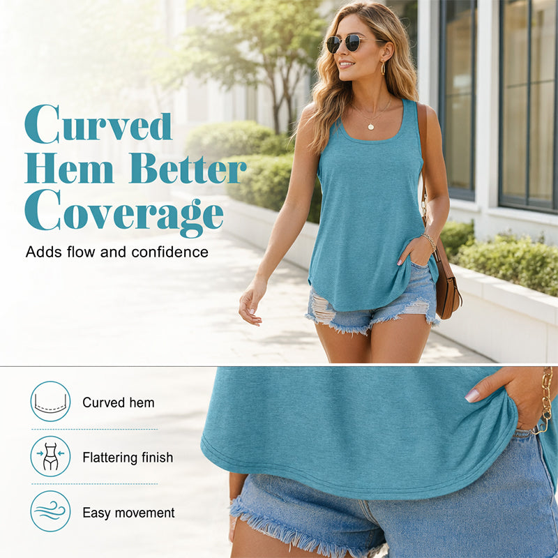 Women's Summer Sleeveless Tank Top Solid Color T-Shirt