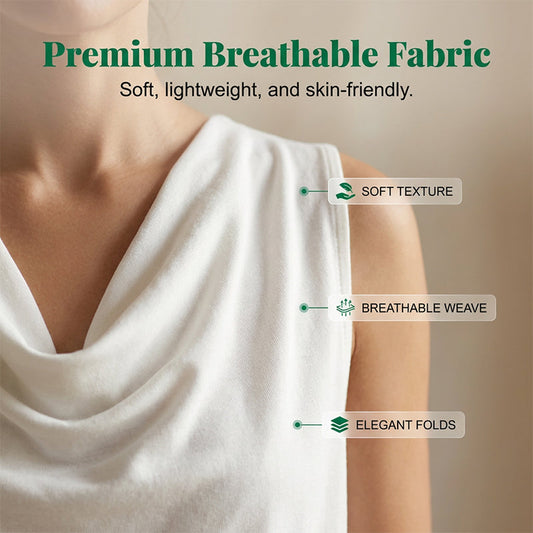 🏆LAST DAY SALE 50% OFF🔥⏰ Elegant Slim Fit Cowl Neck Dress – Sleeveless, Side Pockets, Versatile ✨