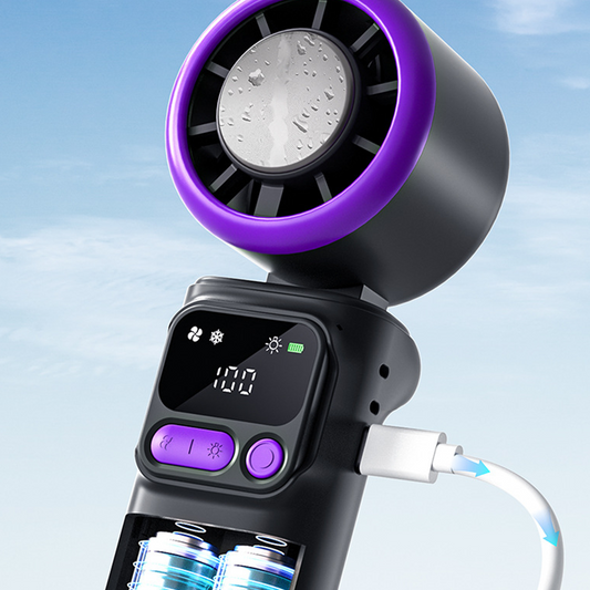 ❄️ Portable Cooling Fan with Ice Compress Plate | Personal Cooling Fan for Travel, Office, Outdoor and Hot Days