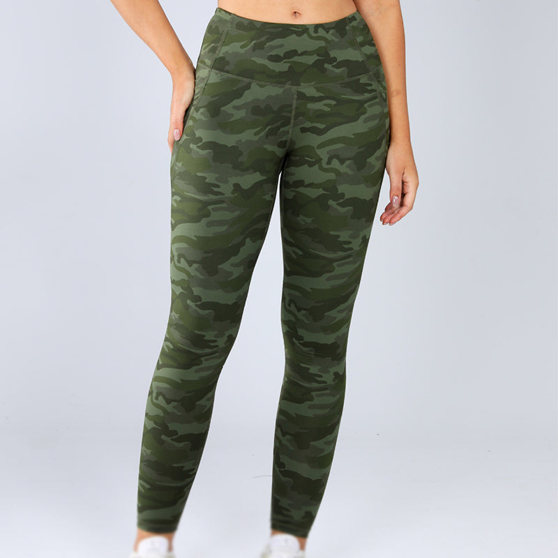 🏋️ LIMITED-TIME 50% OFF! ✨ Women's Stretch Slim Fit Leggings – Side Pockets, Camouflage, Four-Way Stretch 🌿