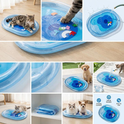 🐾 Inflatable Cooling Water Bed for Cats | Fun Summer Pet Bed with Cooling Water Cushion Comfort