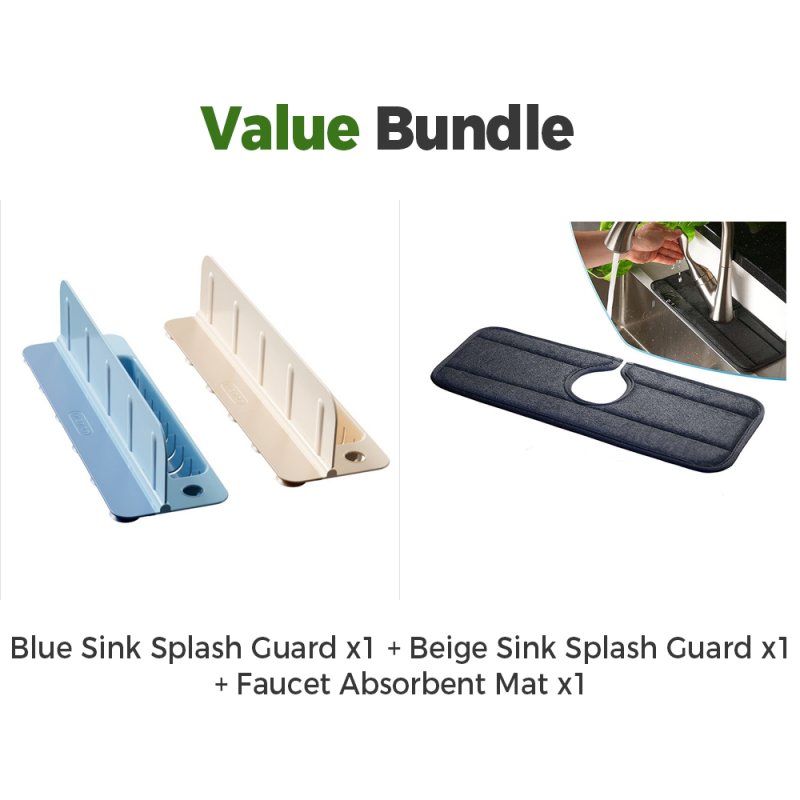 💧 Foldable Sink Splash Guard with Suction Cups | Kitchen Splash Shield for Sink, Faucet and Countertop Protection