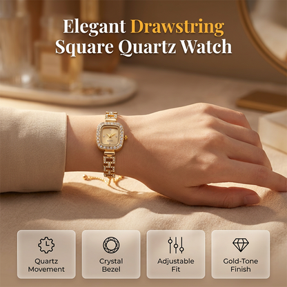 ⏳ 50% off⏰Women Drawstring Bracelet Watch Square Quartz⌚🌸