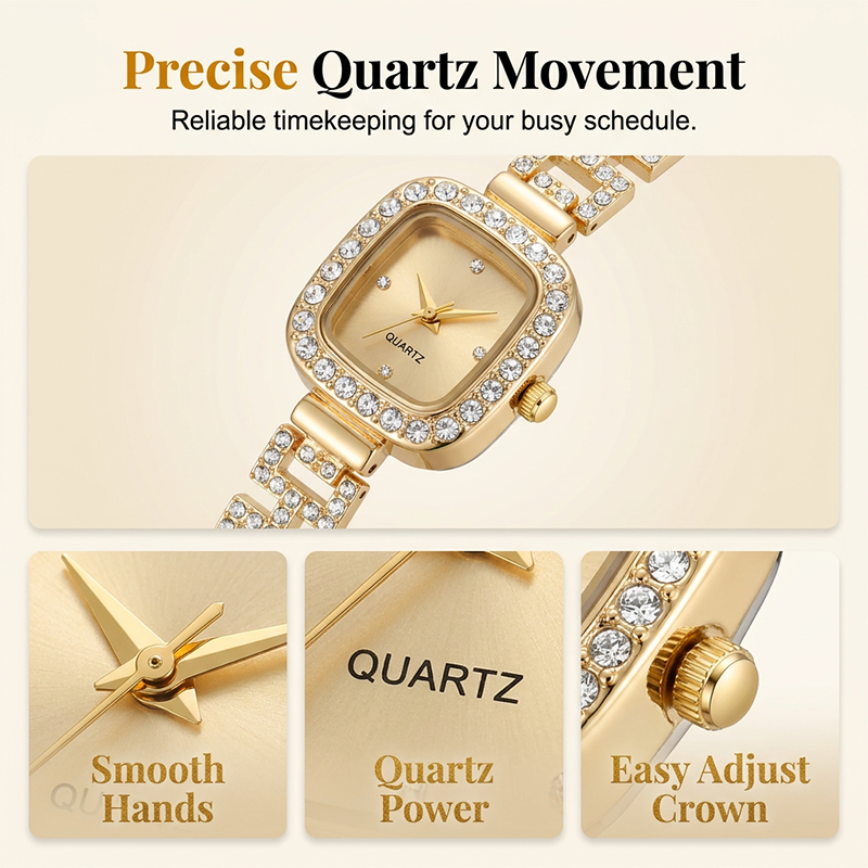 ⏳ 50% off⏰Women Drawstring Bracelet Watch Square Quartz⌚🌸