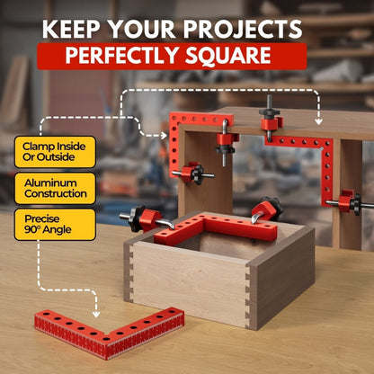 90 Degree Woodworking Corner Clamp Kit, Aluminum Alloy Right Angle Positioning Squares for Cabinets, Drawers, Frames and Furniture 📐