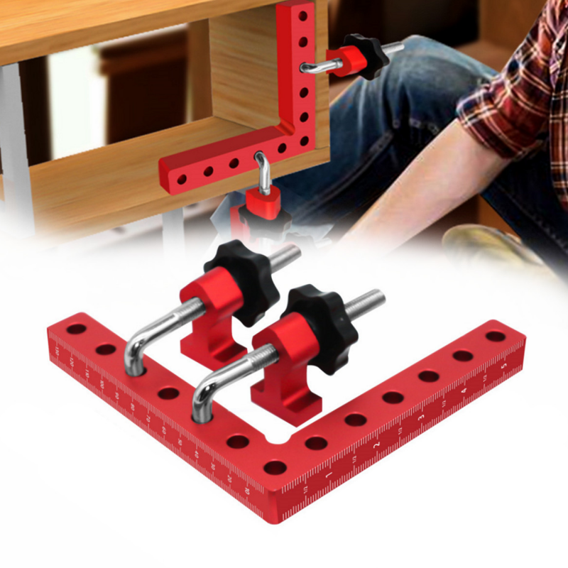 90 Degree Woodworking Corner Clamp Kit, Aluminum Alloy Right Angle Positioning Squares for Cabinets, Drawers, Frames and Furniture 📐