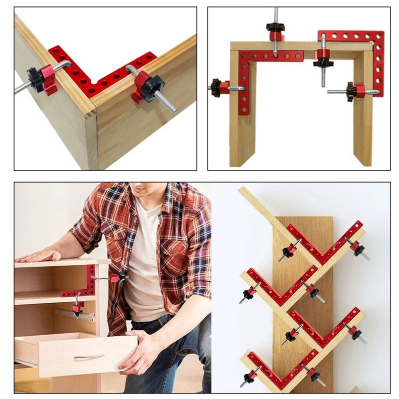 90 Degree Woodworking Corner Clamp Kit, Aluminum Alloy Right Angle Positioning Squares for Cabinets, Drawers, Frames and Furniture 📐