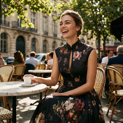 Women's Elegant Sleeveless Floral Dress