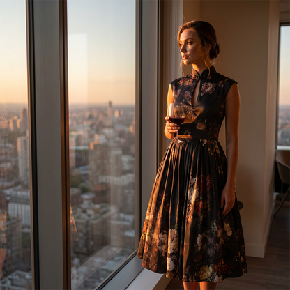 Women's Elegant Sleeveless Floral Dress