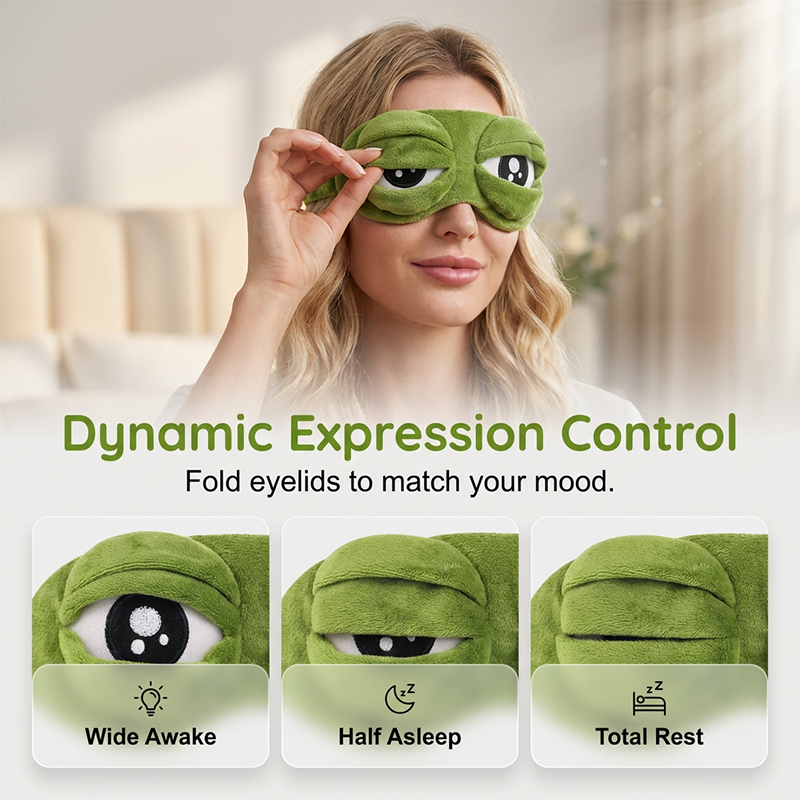 🐸💤 Funny 3D Frog Sleep Eye Mask ✨