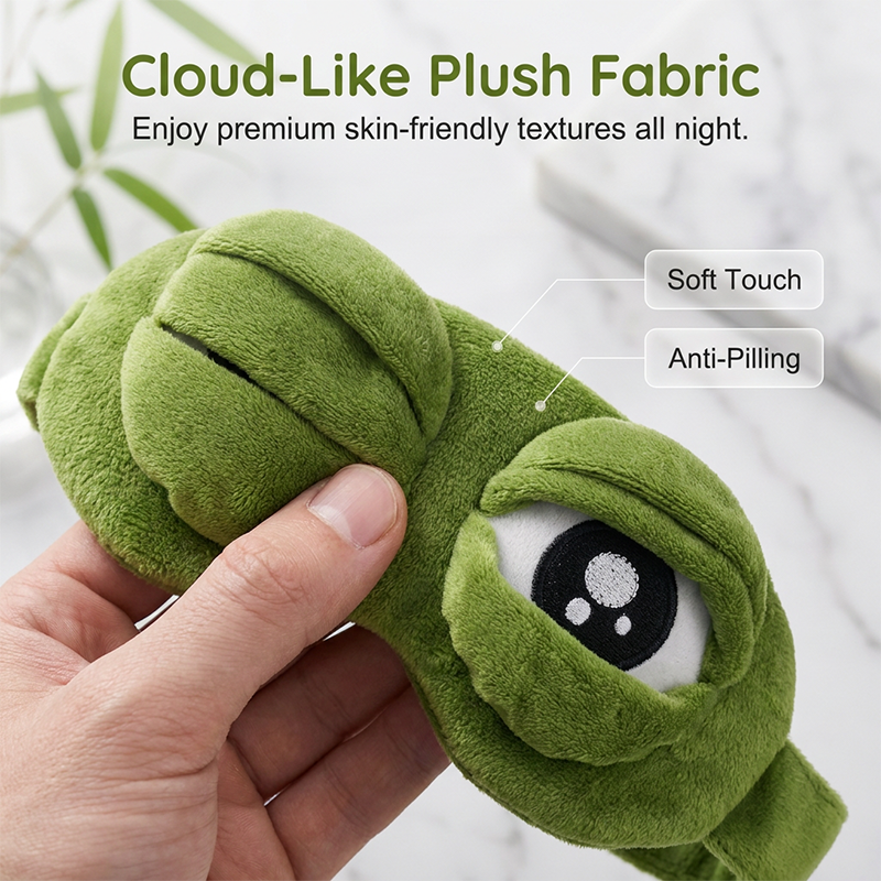 🐸💤 Funny 3D Frog Sleep Eye Mask ✨