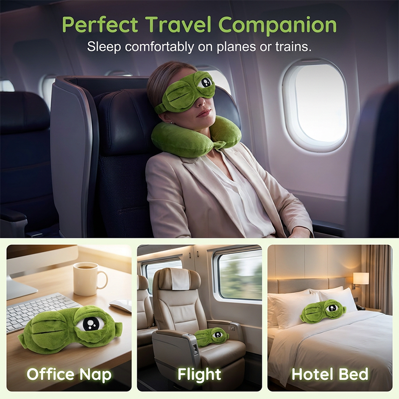 🐸💤 Funny 3D Frog Sleep Eye Mask ✨