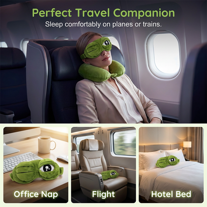 🐸💤 Funny 3D Frog Sleep Eye Mask ✨
