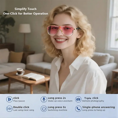 🔥50% Off 👓Smart Bluetooth Translation Glasses – Real-Time Translation, Calls & Music🎶