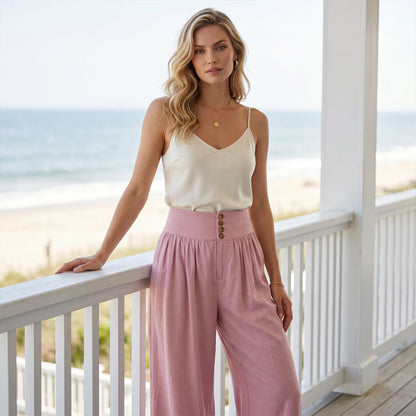 🌷Elegant Discount-🌼Women's High-Waist Pleated Wide-Leg Pants🌸