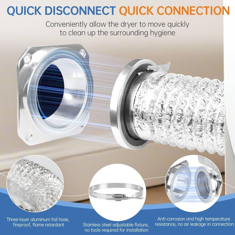 🧲🔧 Magnetic Dryer Vent Coupling Connector Kit – Snaps Together Instantly! | No Clamps, No Tools Needed | ⏰ 50% OFF – Limited Time ⏰