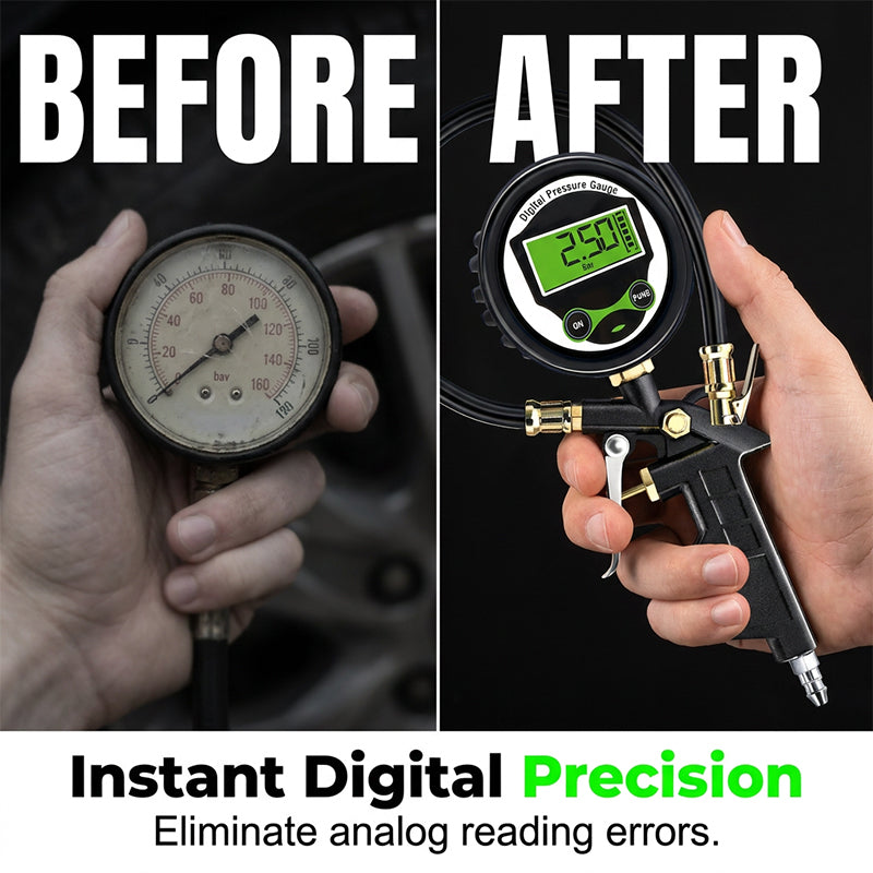 🏆HOT SALE 50% OFF🚗Digital Tire Inflator with Pressure Gauge LED Backlit Air Chuck