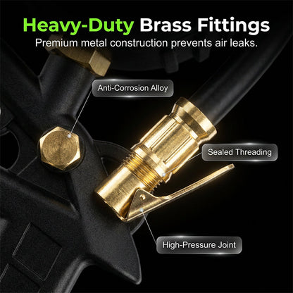 🏆HOT SALE 50% OFF🚗Digital Tire Inflator with Pressure Gauge LED Backlit Air Chuck
