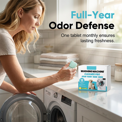 🧺✨ Washing Machine Cleaner Tablets (12-Pack) – Deep Clean, Remove Odor & Grime! | Works in All Machines | ⏰ 50% OFF – Today Only ⏰