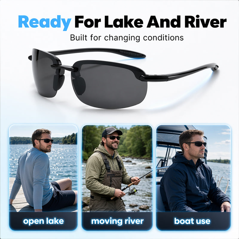 🕶️🐟 Ultra-Light Polarized Fishing Sunglasses – See Through Water Like Never Before! | Reduces Glare & Eye Strain | ⏰ 50% OFF – Grab a Pair ⏰