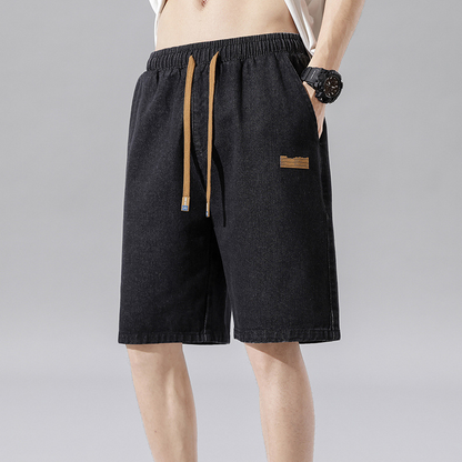 Men's Summer Lightweight Denim Shorts Loose Fit Casual Five-Point Pants